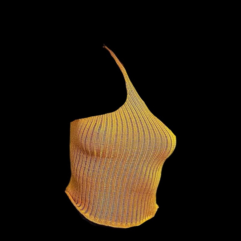 ONE SHOULDER TOP YELLOW
